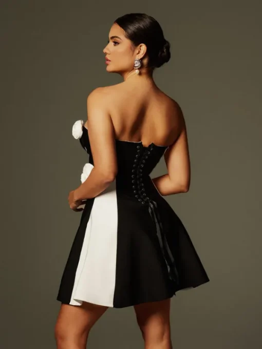 Dresses | Mini Dresses*Bandage Chiyeko Strapless Flower Stripe Mini Dress