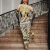 Jumpsuits & Romper*Jiu Bajia O/S Choncey Rhinestone Printed Jumpsuit