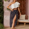 Bikini Sets*Mew Mews Fashion Citrine Ruffle Printed Bikini Three Piece Set
