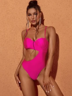 One Piece | Swimwear*Mew Mews Fashion Codi Cutout One Piece Swimsuit In Hot Pink