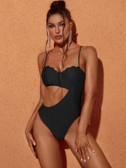 One Piece | Swimwear*Mew Mews Fashion Codi Cutout One Piece Swimsuit In Black