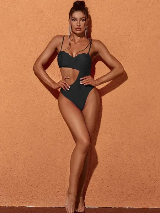 One Piece | Swimwear*Mew Mews Fashion Codi Cutout One Piece Swimsuit In Black