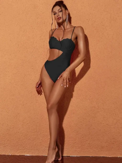 One Piece | Swimwear*Mew Mews Fashion Codi Cutout One Piece Swimsuit In Black