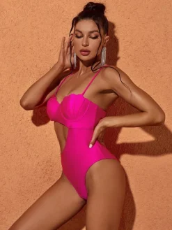 One Piece | Swimwear*Mew Mews Fashion Codi Cutout One Piece Swimsuit In Hot Pink