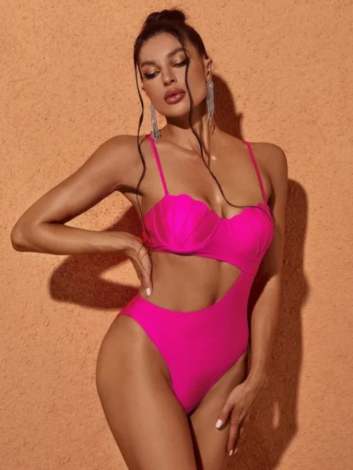 One Piece | Swimwear*Mew Mews Fashion Codi Cutout One Piece Swimsuit In Hot Pink