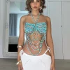 Beaded Wear*Mew Mews Fashion O/S Conrad Gemstone Beaded Bralette