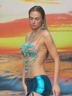 Beaded Wear | Tops*Mew Mews Fashion O/S Conrad Gemstone Beaded Bralette