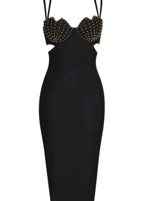 Dresses | Midi Dresses*Bandage Coretta Pearl Coutout Dress In Black