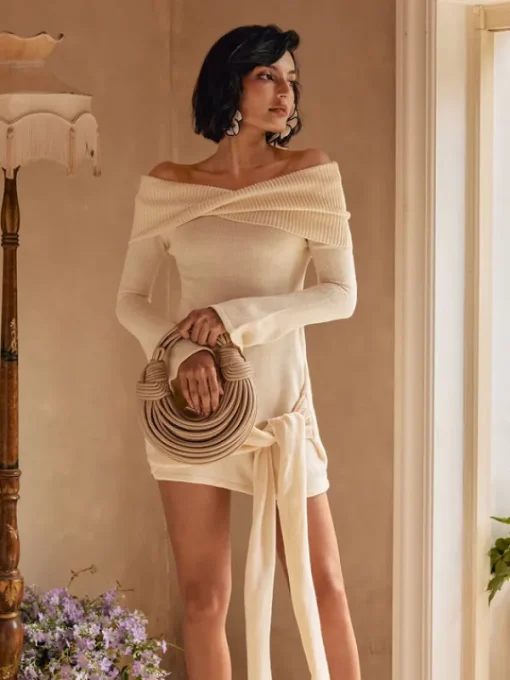 Dresses | Mini Dresses*Mew Mews Fashion Corrissa Off Shoulder Knitted Mini Dress
