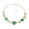 Necklaces*Mew Mews Fashion Craco Crystal Embellished Necklace In Green