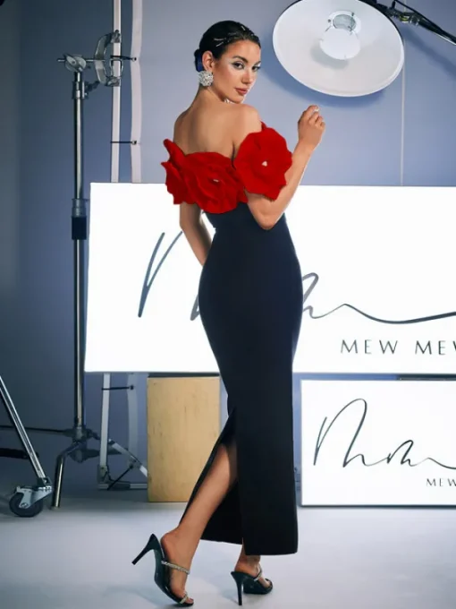 Dresses | Maxi Dresses*Bandage Creed Off Shoulder Flower Dress In Red