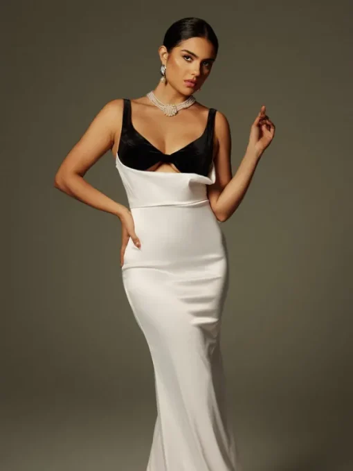 Dresses | Maxi Dresses*Mew Mews Fashion Crispina Plunge Neck Satin Maxi Dress