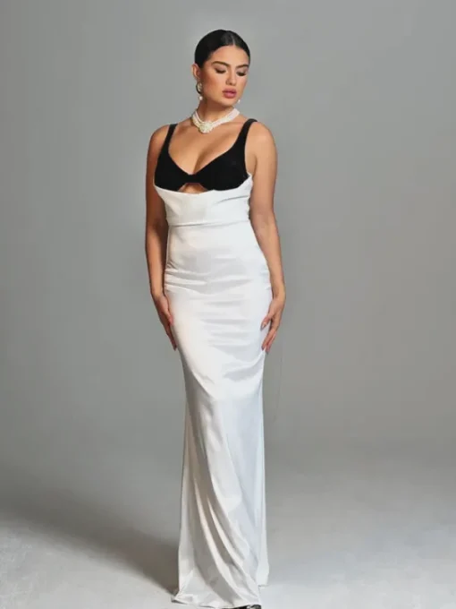 Dresses | Maxi Dresses*Mew Mews Fashion Crispina Plunge Neck Satin Maxi Dress