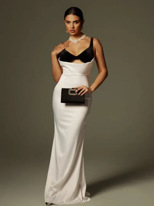 Dresses | Maxi Dresses*Mew Mews Fashion Crispina Plunge Neck Satin Maxi Dress