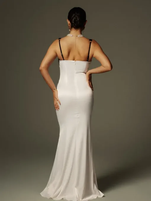 Dresses | Maxi Dresses*Mew Mews Fashion Crispina Plunge Neck Satin Maxi Dress