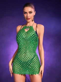 Dresses*Mew Mews Fashion O/S Cristal Butterfly Rhinestone Body Chain Dress