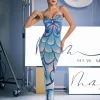 Embellishment | Maxi Dresses*Embellishment Croía Spaghetti Print Crystal Maxi Dress