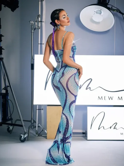 Embellishment | Maxi Dresses*Embellishment Croía Spaghetti Print Crystal Maxi Dress