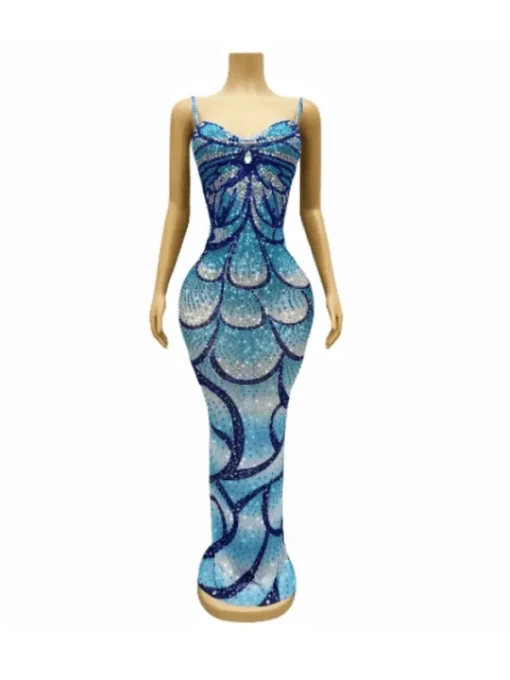 Embellishment | Maxi Dresses*Embellishment Croía Spaghetti Print Crystal Maxi Dress