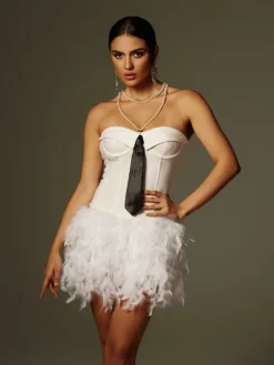 Sets & Co-ords*Mew Mews Fashion Cruze Strapless Feather Skirt Set