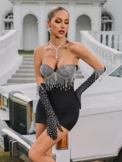 Dresses | Mini Dresses*W Jia Cyntheria Strapless Rhinestone Mini Dress