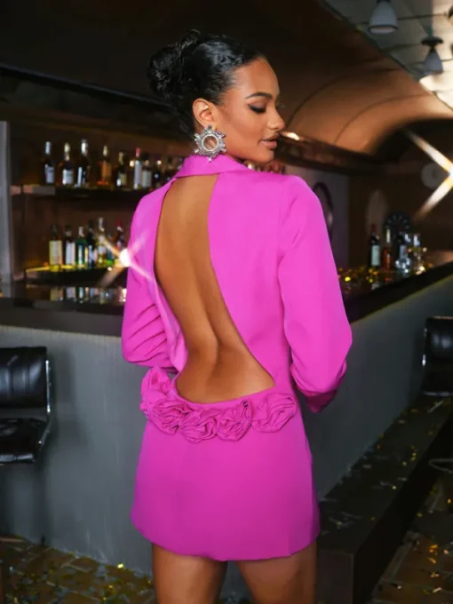 Coats & Jackets | Blazers*Mew Mews Fashion Dacre Back Cutout Flower Blazer In Hot Pink
