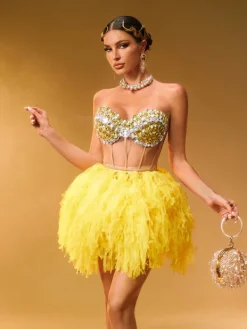 Sets & Co-ords*Jiu Bajia Dakan Strapless Corset Tulle Skirt Set