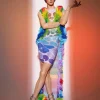 Embellishment | Dresses*Nuo Fansi Danny Rainbow Rhinestone Mesh Dress With Vest