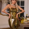 Embellishment | Dresses*Embellishment Darold Strapless Metal Mini Dress In Gold