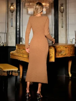 Dresses | Midi Dresses*Mew Mews Fashion Datherine Long Sleeve Tweed Midi Dress