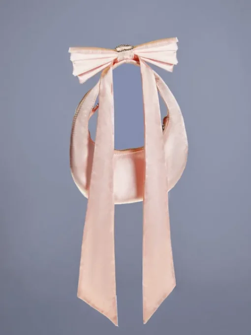 Bags*Mew Mews Fashion Davey Bow Heart Satin Bag