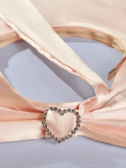 Bags*Mew Mews Fashion Davey Bow Heart Satin Bag
