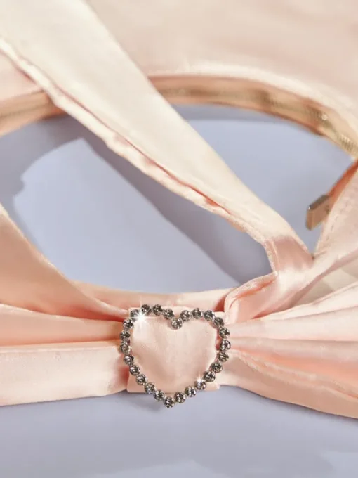 Bags*Mew Mews Fashion Davey Bow Heart Satin Bag