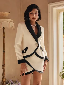 Blazers | Sets & Co-ords*Mew Mews Fashion Dawnyelle Long Sleeve Rhinestone Skirt Set