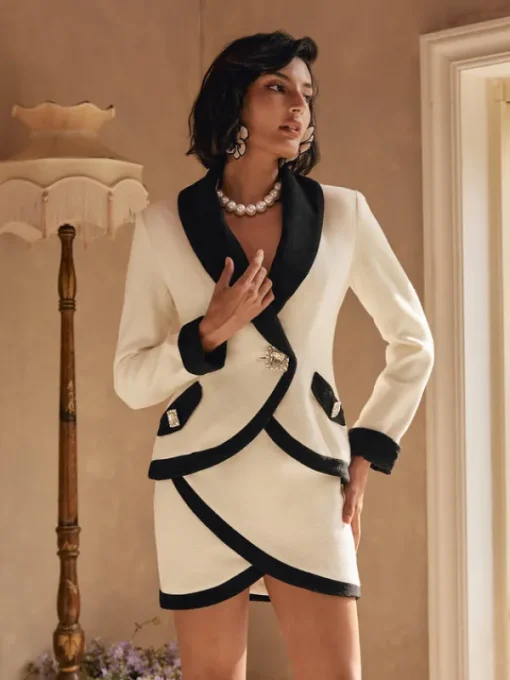 Blazers | Sets & Co-ords*Mew Mews Fashion Dawnyelle Long Sleeve Rhinestone Skirt Set