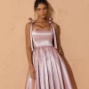 Dresses*Mew Mews Fashion Deidra Satin Pleated Dress