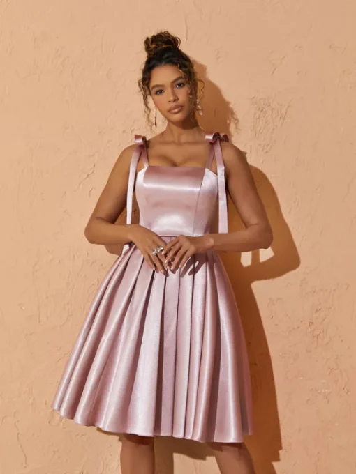 Dresses*Mew Mews Fashion Deidra Satin Pleated Dress