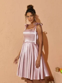 Dresses*Mew Mews Fashion Deidra Satin Pleated Dress