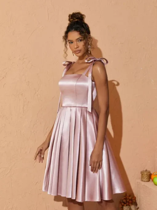 Dresses*Mew Mews Fashion Deidra Satin Pleated Dress
