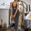 Dresses | Maxi Dresses*Mew Mews Fashion Denali Halterneck Hollow Rhinestone Midi Dress In Black