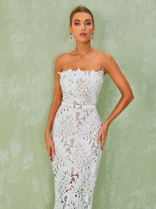 Dresses | Midi Dresses*Bandage Despina White Lace Midi Dress