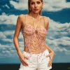 Beaded Wear | Tops*Mew Mews Fashion O/S Dezba Gemstone Beaded Bralette
