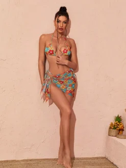Bikini Sets | Swimwear*Mew Mews Fashion Dina Floral Bikini Three Piece Set