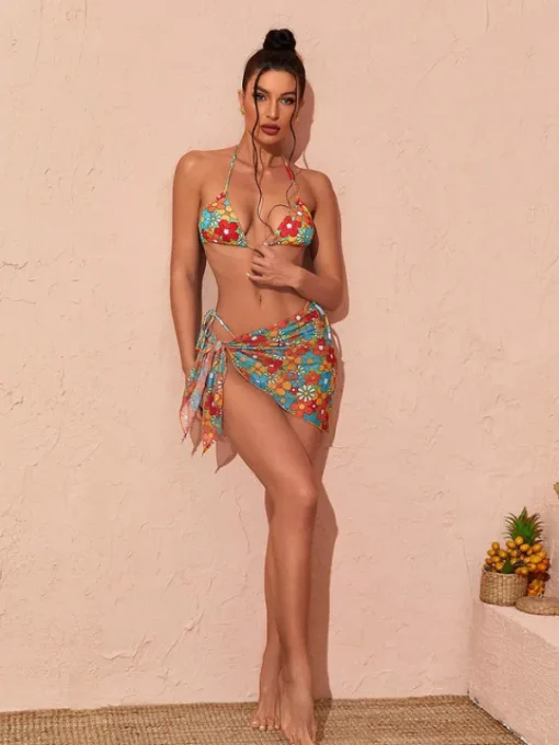 Bikini Sets | Swimwear*Mew Mews Fashion Dina Floral Bikini Three Piece Set
