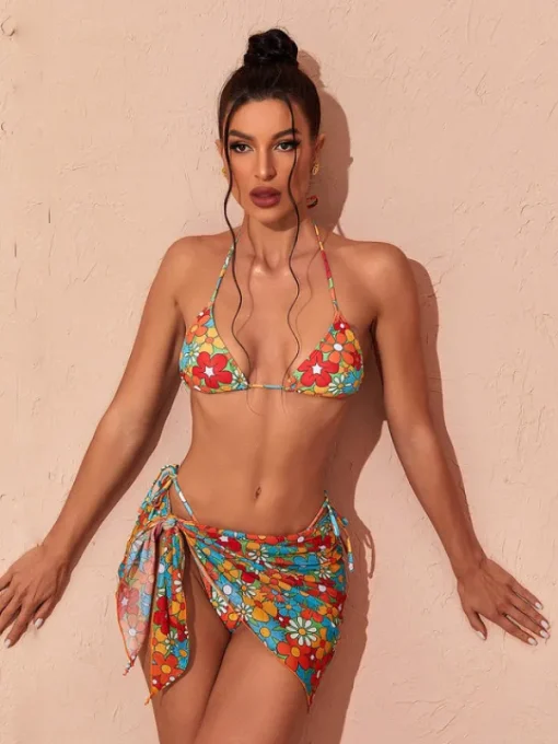 Bikini Sets | Swimwear*Mew Mews Fashion Dina Floral Bikini Three Piece Set