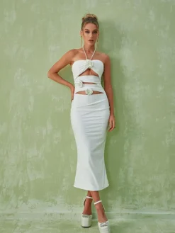 Dresses | Midi Dresses*Mew Mews Fashion Dorcas Halterneck Cutout Midi Dress