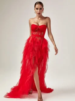 Dresses | Maxi Dresses*Mew Mews Fashion Dorothy Tulle Maxi Dress In Red