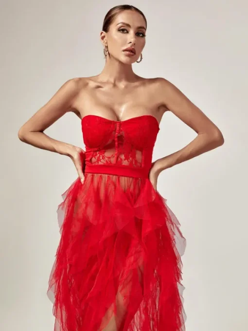 Dresses | Maxi Dresses*Mew Mews Fashion Dorothy Tulle Maxi Dress In Red
