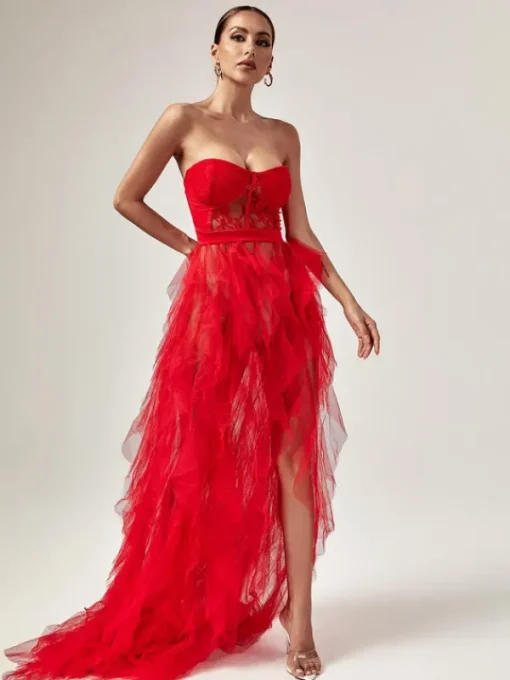 Dresses | Maxi Dresses*Mew Mews Fashion Dorothy Tulle Maxi Dress In Red
