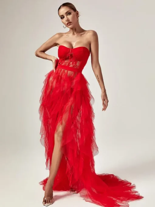 Dresses | Maxi Dresses*Mew Mews Fashion Dorothy Tulle Maxi Dress In Red